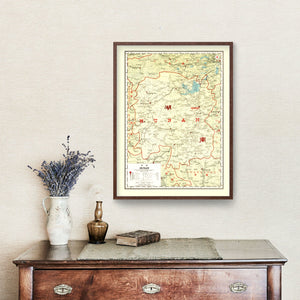 Vintage Map of Hunan China, 1917