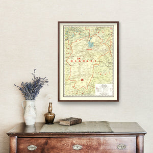Vintage Map of Kiangsi China, 1917