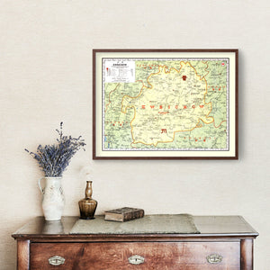 Vintage Map of Kweichow China, 1917