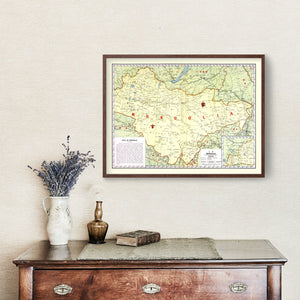 Vintage Map of Mongolia 1917