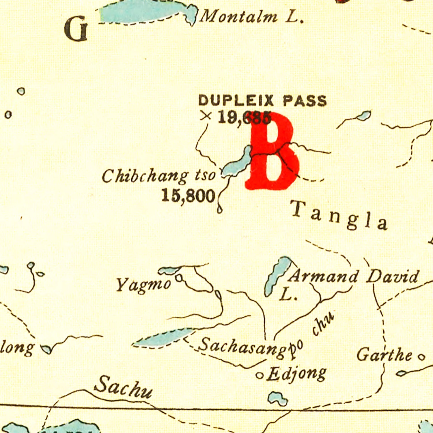 Vintage Map of Tibet China, 1917