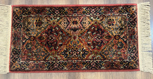 Karastan Rug 2x4 Multicolor Panel Kirman #717, Original 700 Series, Wool Pile Vintage Discontinued