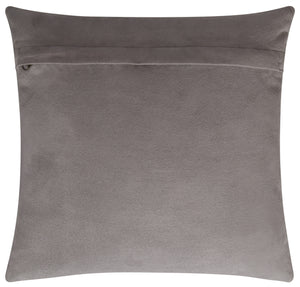 Genuine Cowhide Leather Decorative Throw Pillow - Gray and Ivory Diamond Patchwork, 20x20
