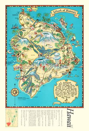Vintage Map of Hawaii 1935