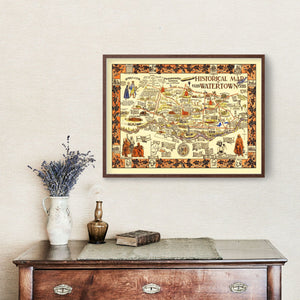 Vintage Map of Watertown, New York 1930