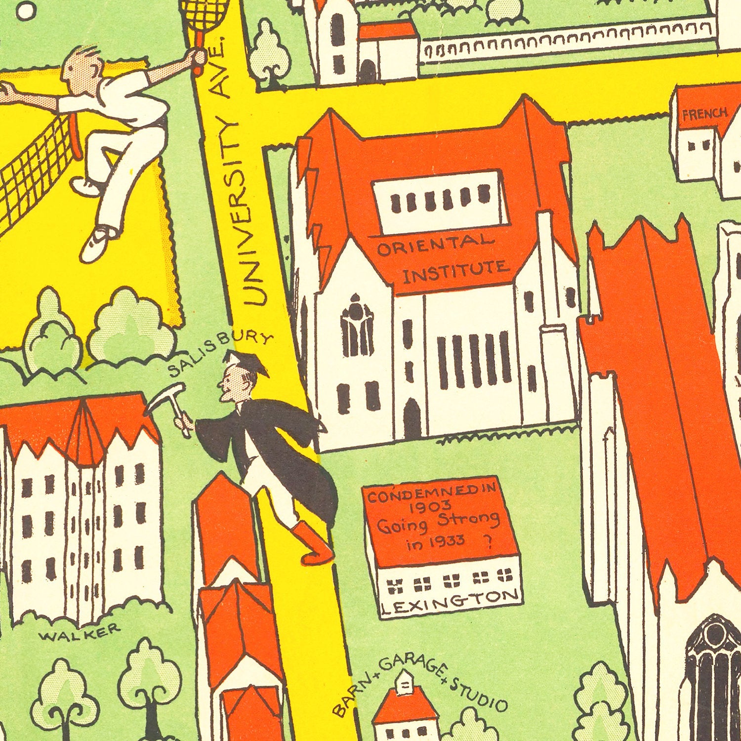 Vintage Map of University of Chicago, 1932