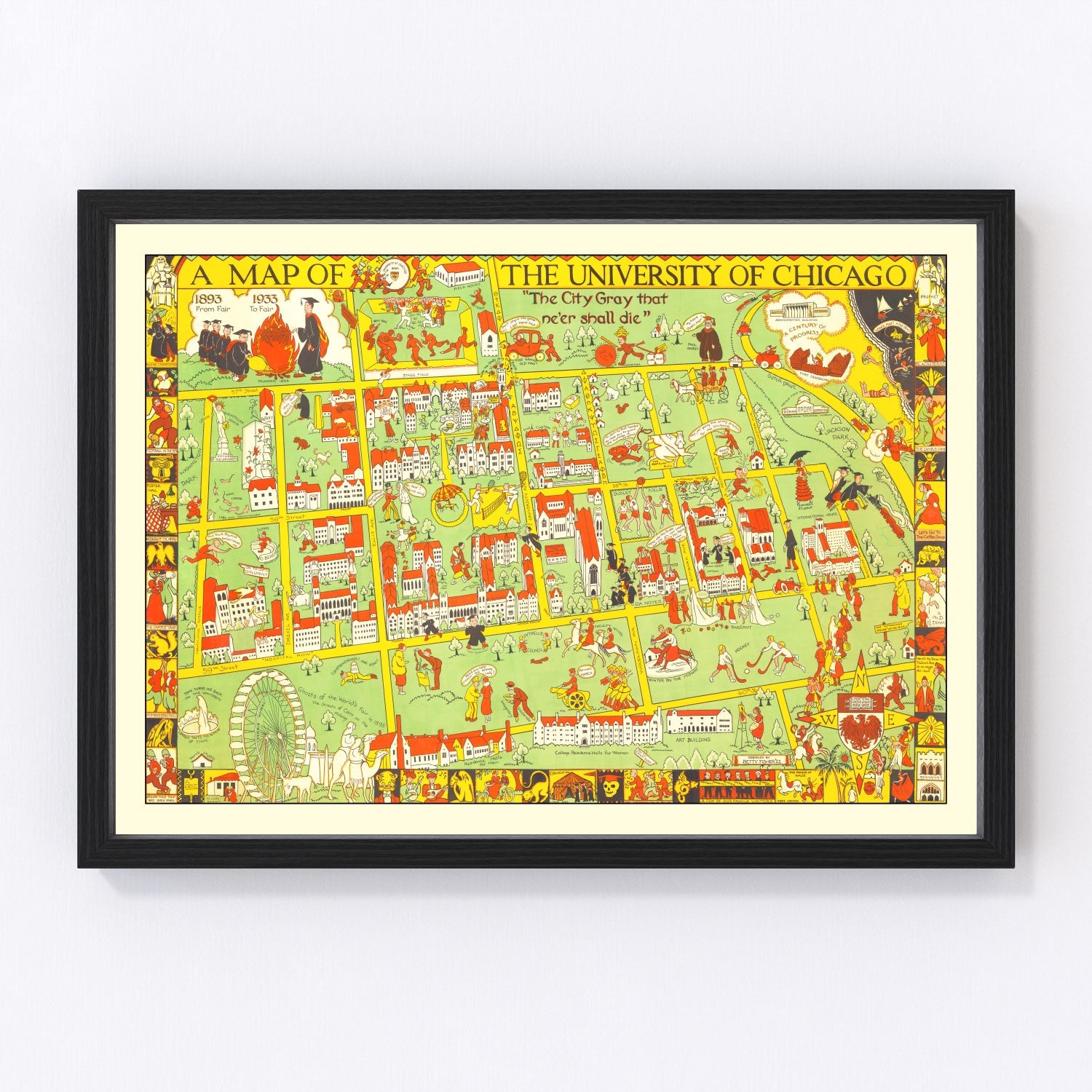 Vintage Map of University of Chicago, 1932