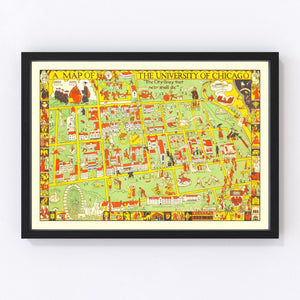 Vintage Map of University of Chicago, 1932