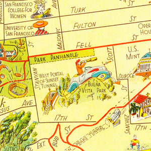 Vintage Map of San Francisco, California 1939