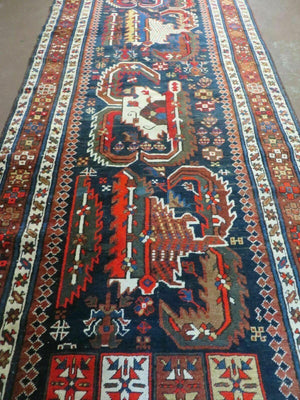 3' 7" X 14' Antique Handmade Caucasian Wool Rug Carpet Nice