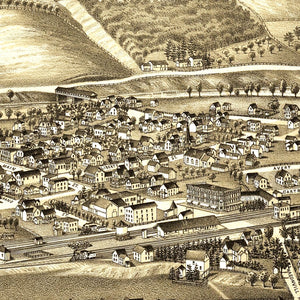 Vintage Map of Sidney, New York 1887