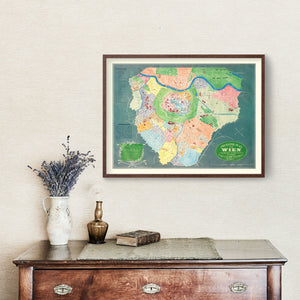 Vintage Map of Vienna, Austria 1843