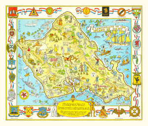 Vintage Map of Oahu, 1933