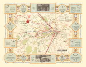 Vintage Railroad Map of London 1922