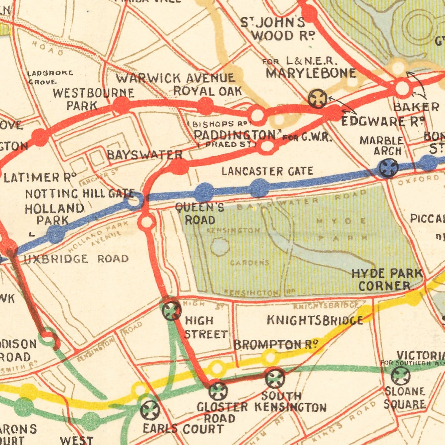 Vintage Railroad Map of London 1922