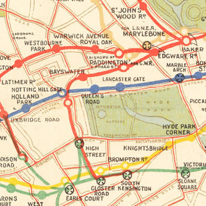 Vintage Railroad Map of London 1922