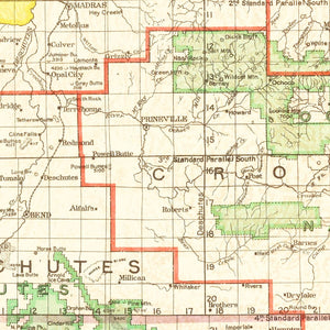 Vintage Map of Oregon 1922