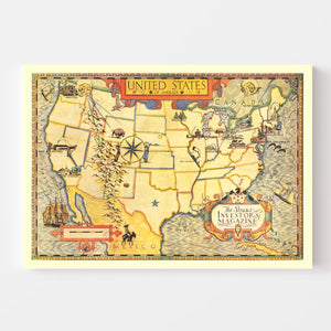Vintage Map of United States 1926