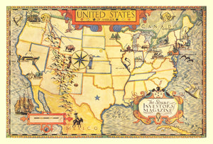 Vintage Map of United States 1926