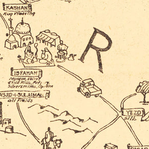 Vintage Map of Iran 1944