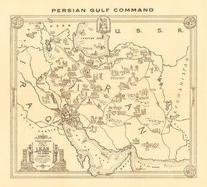 Vintage Map of Iran 1944