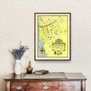 Vintage Railroad Map of United States 1917