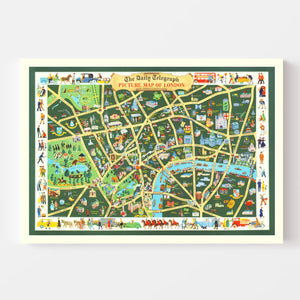 Vintage Map of London, England 1950