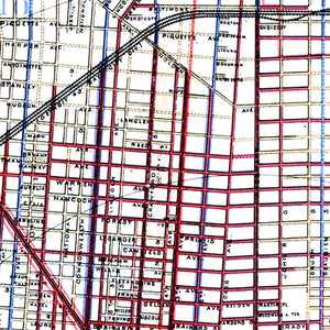 Vintage Map of Detroit, Michigan 1883