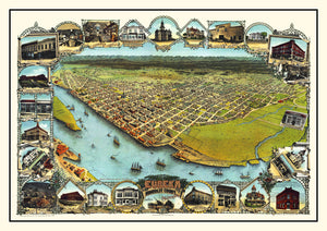 Vintage Map of Eureka, California 1902