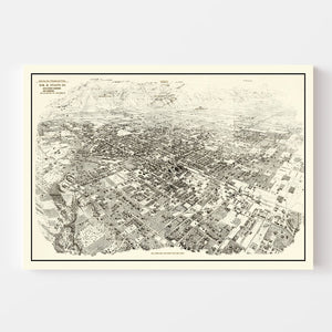 Vintage Map of Pasadena, California 1903