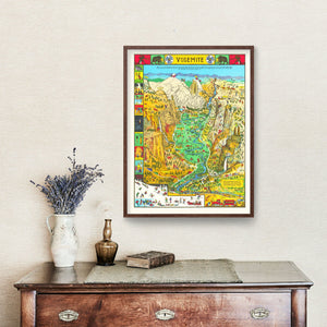 Vintage Map of Yosemite National Park, 1931