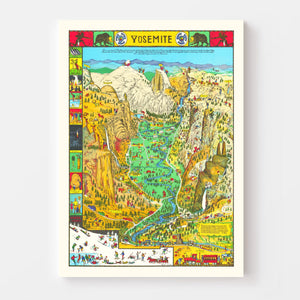 Vintage Map of Yosemite National Park, 1931