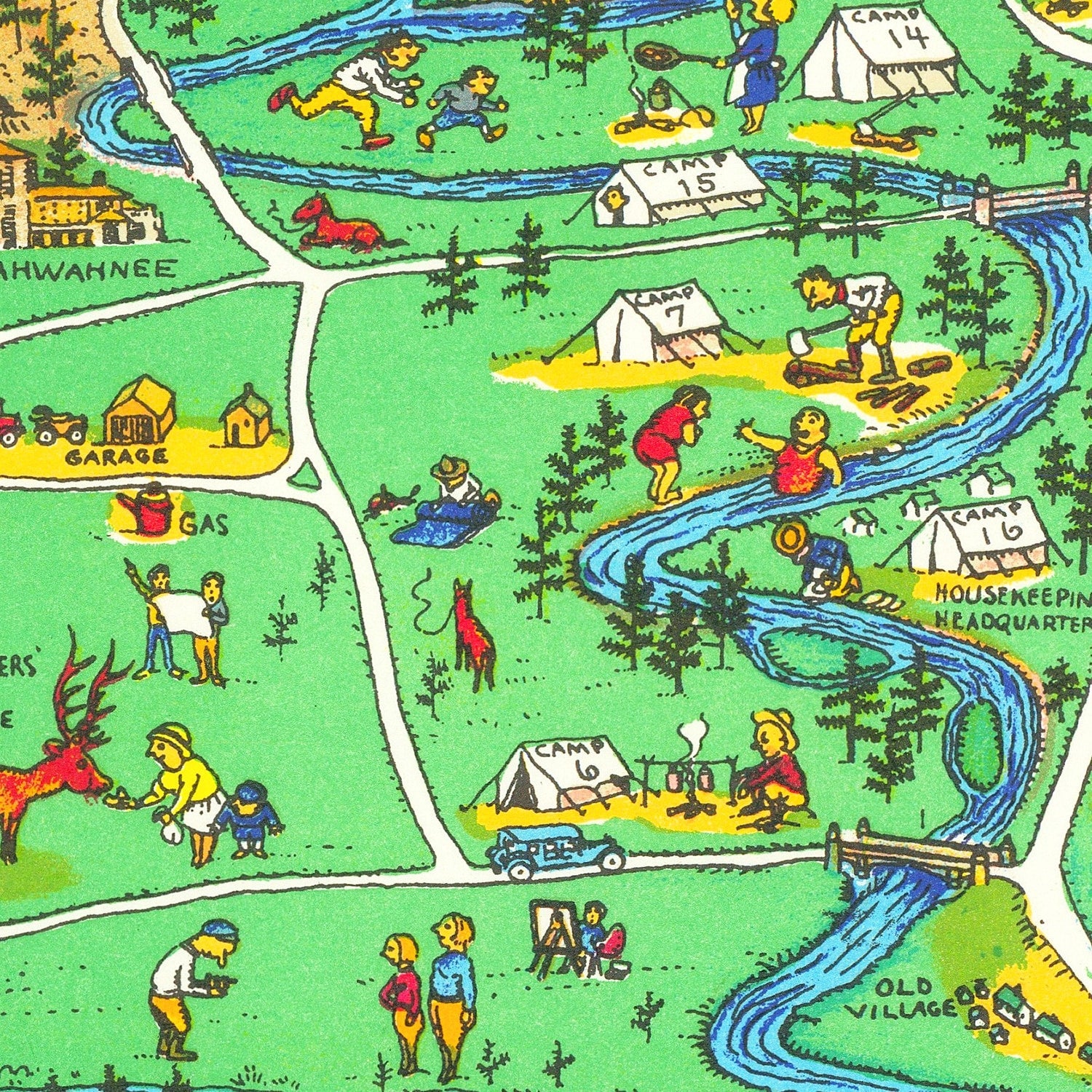 Vintage Map of Yosemite National Park, 1931