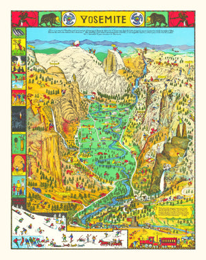 Vintage Map of Yosemite National Park, 1931