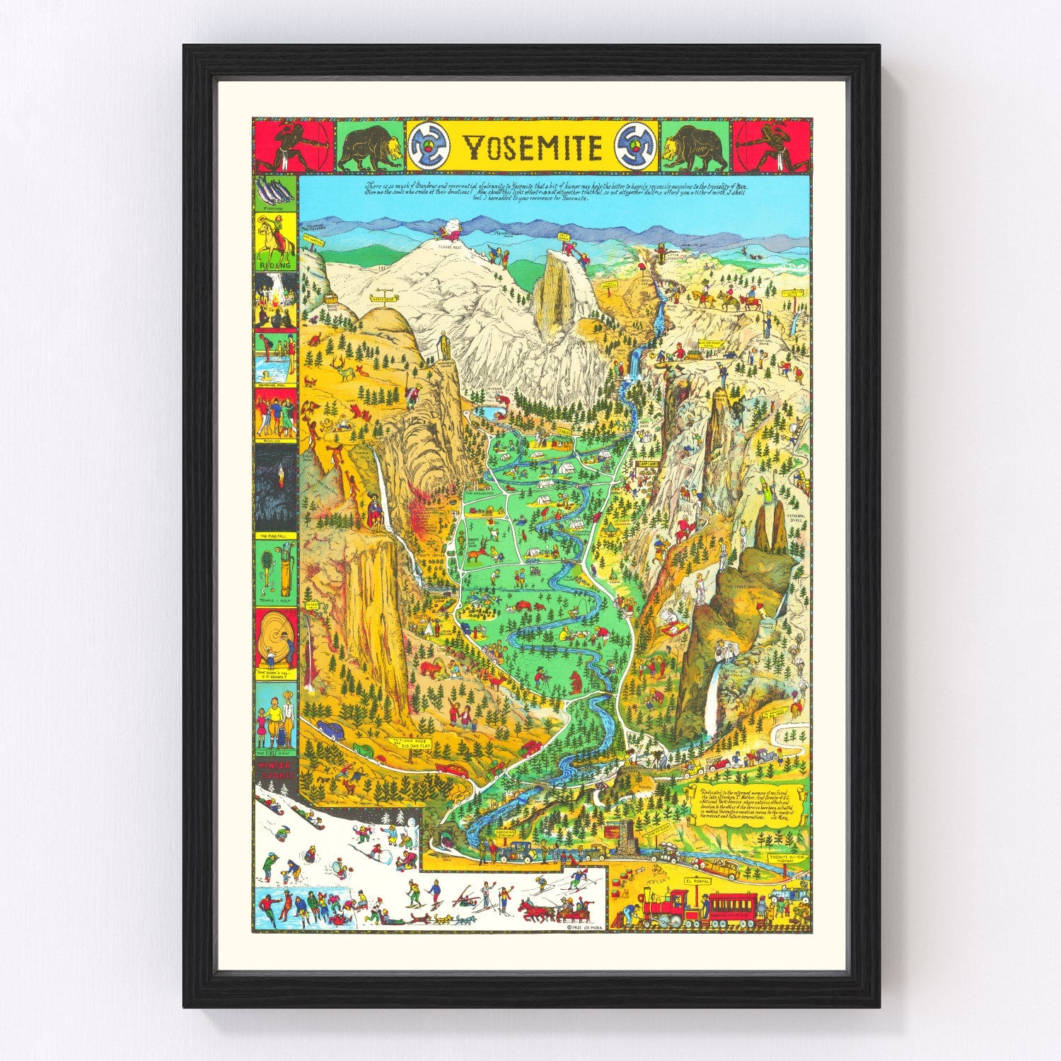 Vintage Map of Yosemite National Park, 1931