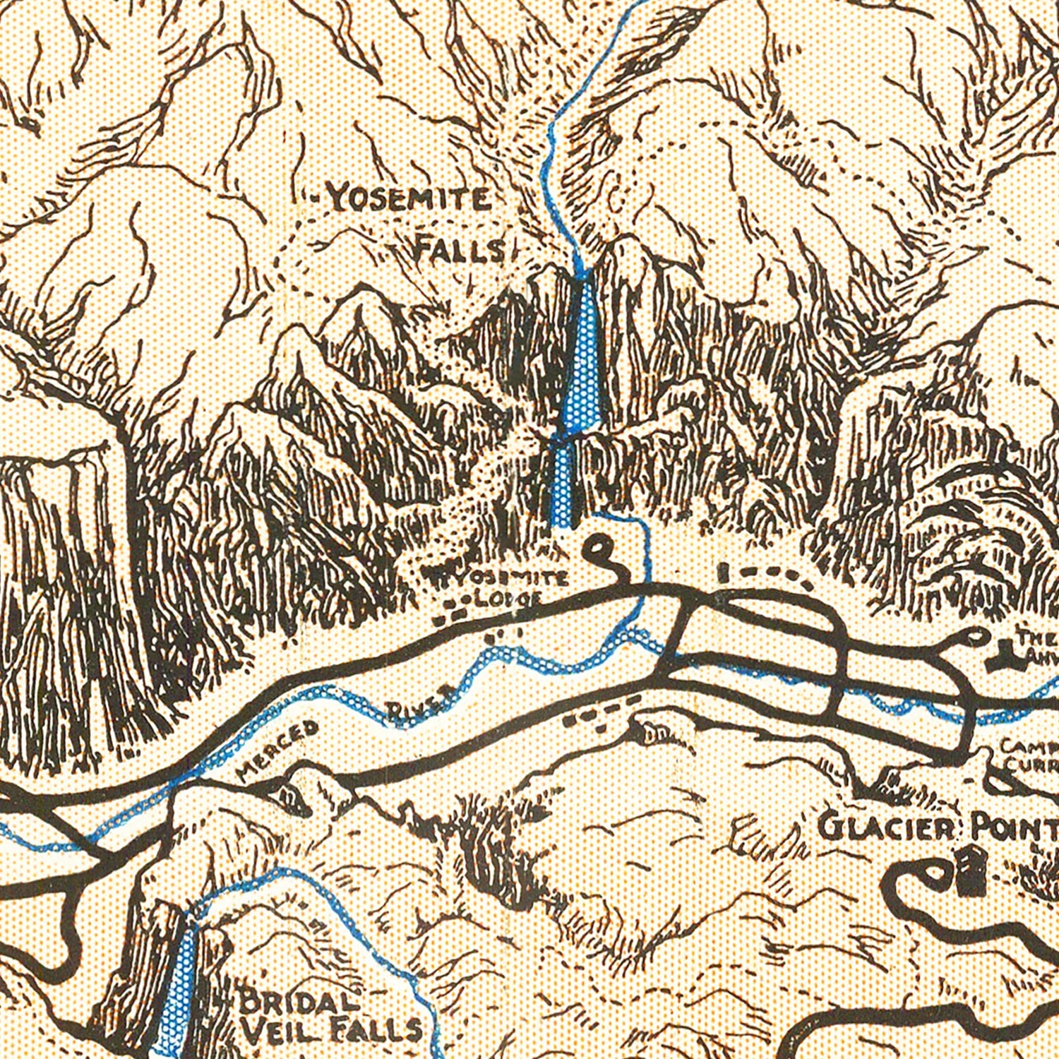 Vintage Map of Yosemite National Park, 1930