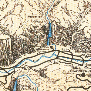 Vintage Map of Yosemite National Park, 1930