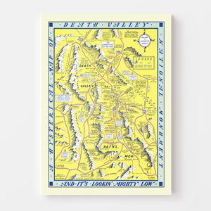 Vintage Death Valley Map 1948
