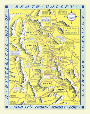 Vintage Death Valley Map 1948