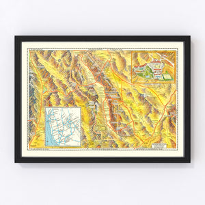 Vintage Map of Death Valley National Park, 1934