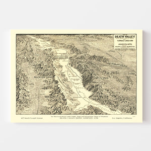 Vintage Map of Death Valley National Park, 1929