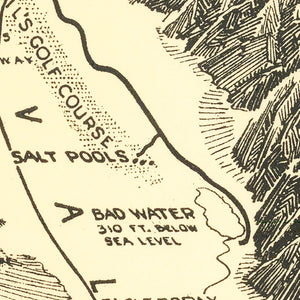 Vintage Map of Death Valley National Park, 1929