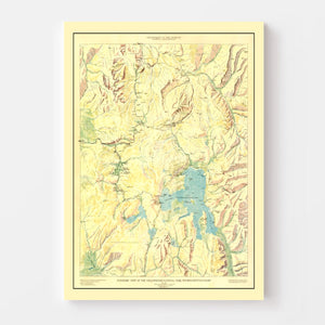 Vintage Yellowstone National Park Map 1915
