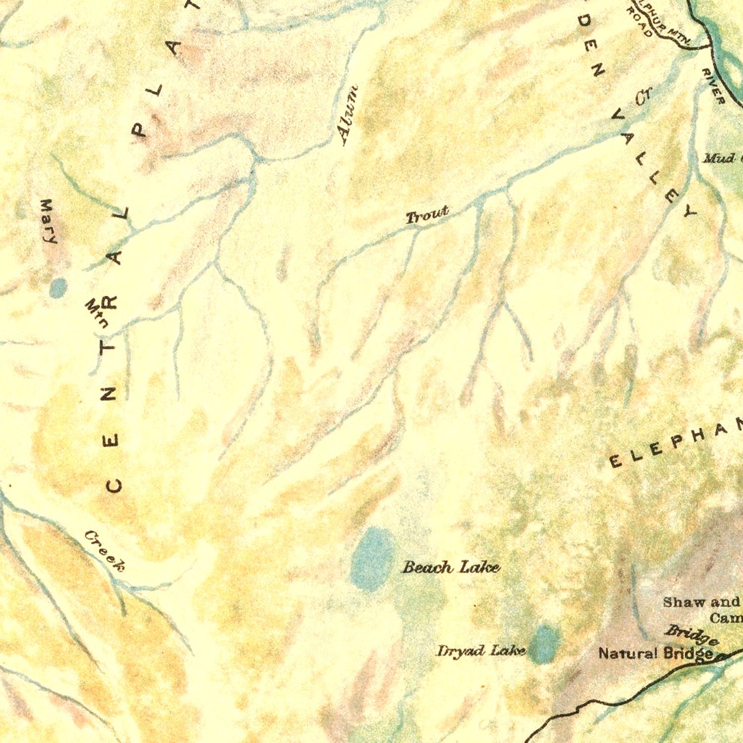 Vintage Yellowstone National Park Map 1915