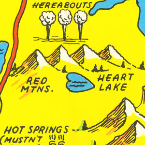 Vintage Map of Yellowstone National Park, 1936