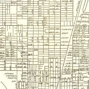 Vintage Map of Miami, Florida 1934