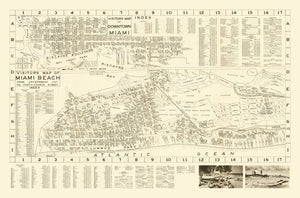 Vintage Map of Miami Beach, Florida 1935