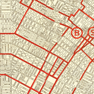 Vintage Map of Los Angeles, California 1914