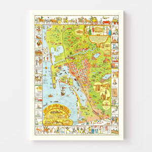 Vintage Map of San Diego, California 1928