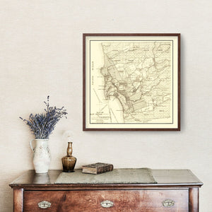 Vintage Map of San Diego, California 1895